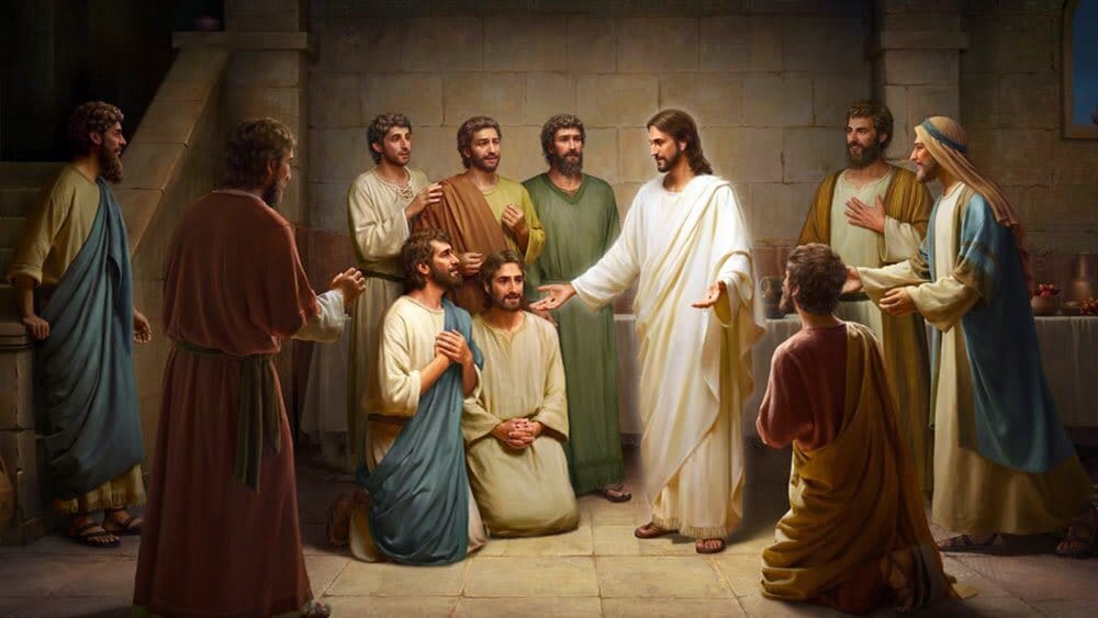 Jesus appears to the 11 disciples after his resurrection