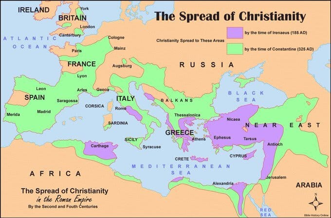map of Roman empire the spread of the gospel by eye witnesses is historical evidence for the resurrection of Jesus.