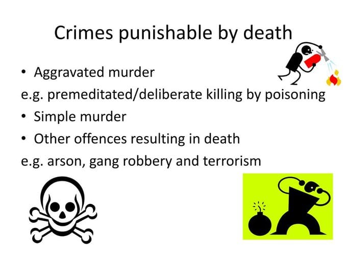 Crimes punishable by death.