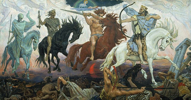 Four Horsemen of the Apocalypse is a painting by Viktor Vasnetsov. This painting is a famous work dealing with the end times and eschatology.