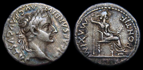 tiberius-denarius-tribute-penny Silver Denarius of Tiberius Caesar (The Tribute Penny) featuring the inscription Son of the Divine Augustus, one of the most important New Testament coins.